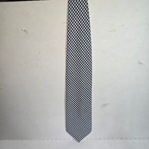 VINTAGE Black & White Checkered Via Veneto 100% Polyester Neck Tie